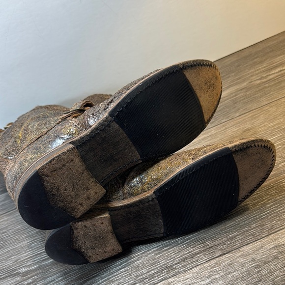 Vintage made in USA Distressed Leather Ankle Boots woman’s size 8 (b238) - Picture 6 of 9